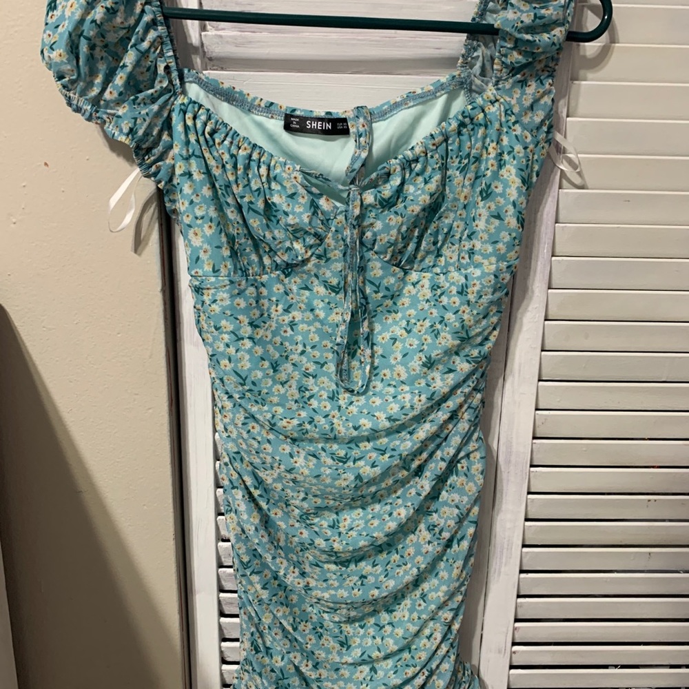 Mint Green Floral Dress